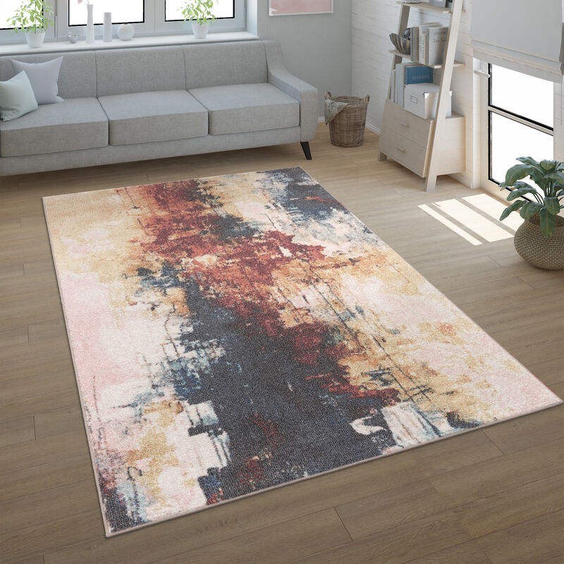 Tapis Salon Chambre Adulte Poils Ras Moderne Motif Abstrait Vintage 240x340 cm, Multicolore - Paco Home
