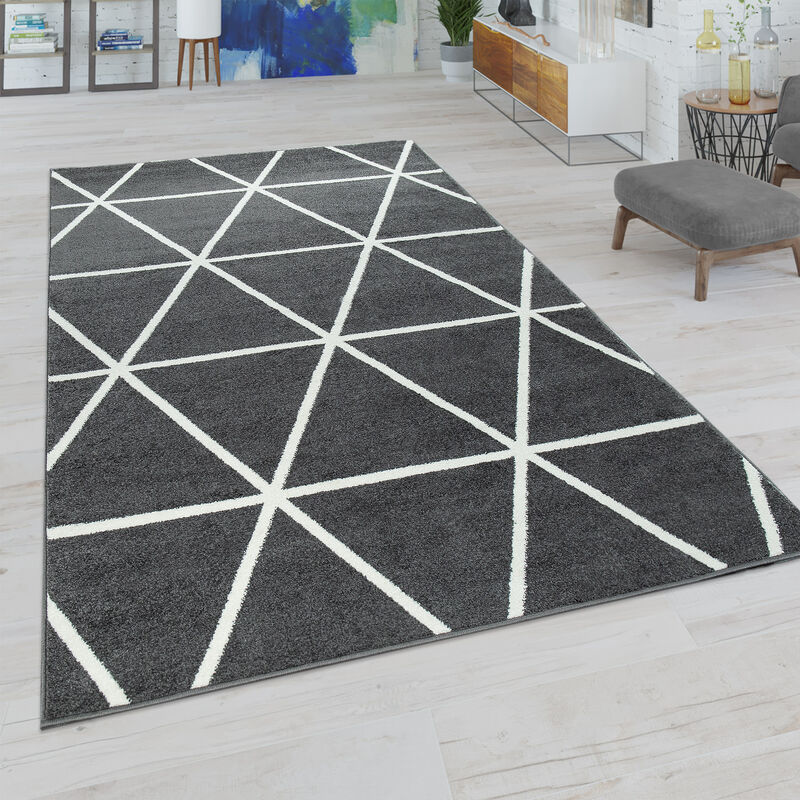 Paco Home - Tapis Salon Pastel Moderne Scandinave Losanges 70x250 cm, Anthracite