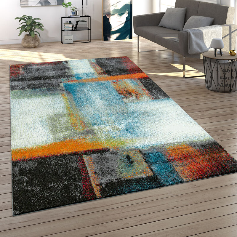 Paco Home - Tapis Salon Poils Ras Avec Motif Abstrait Et Dégradé De Couleurs, Moderne Coloré 60x100 cm, Multicolore 4