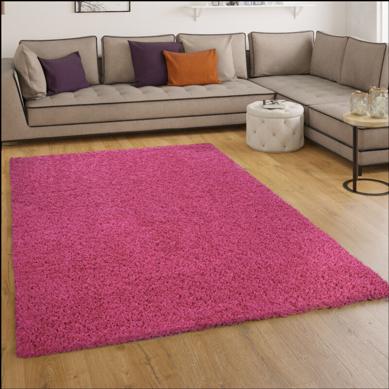 Paco Home - Tapis Shaggy Longues Mèches En Rose 150 cm carré