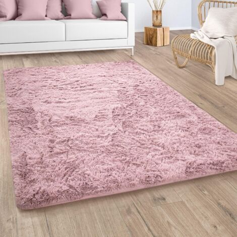 Paco Home – Tapis shaggy poils longs 60x100 cm – Fausse fourrure moelleuse – 33 mm hauteur de poils – Anti-salissures – Pour chauffage au sol jusqu'à 24°C
