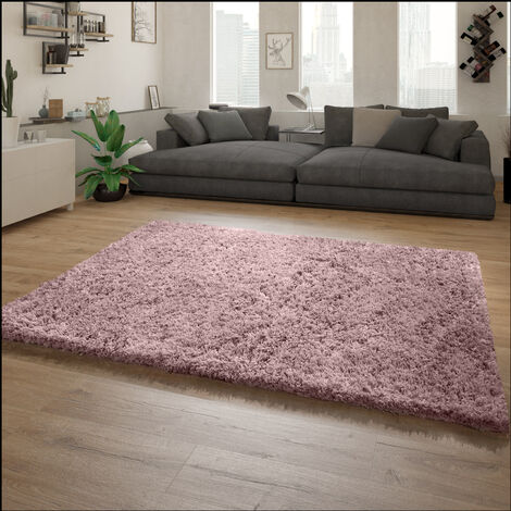 Paco Home Tapis Shaggy Tapis De Salon Shaggy Poil Long Motif Monochrome Moderne