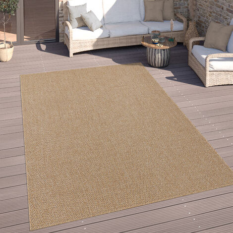 Paco Home Tappeto Cucina Esterno Salotto Balcone Terrazo Monocolore Lavabile In Lavatrice Beige, 200x280 cm