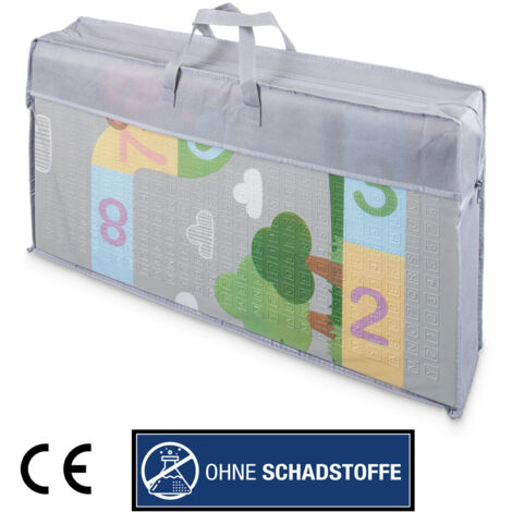Paco Home Tappeto Da Gioco Cameretta Bebè Tappeto Bambini Motivo Animale Reversibile Grigio Verde Giallo Rosa Blu 180x200 cm