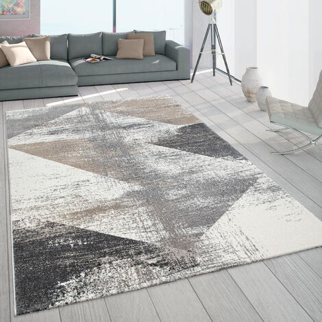Paco Home Tappeto frisé a pelo corto per soggiorno con used-look grigio beige 60x100 cm