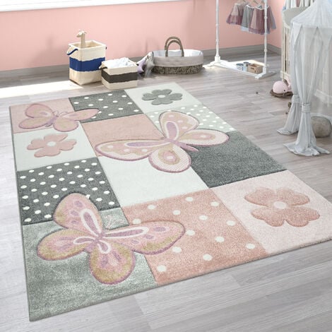 Paco Home Tappeto Bambini Gioco Bebè Pieghevole Lavabile Reversibile Animale  Crema Blu Grigio 150x200 cm