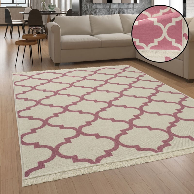 Paco Home - Tappeto Salotto Moderno Soggiorno Lavabile In Lavatrice Motivo Scandinavo Boho Pink, 200x280 cm