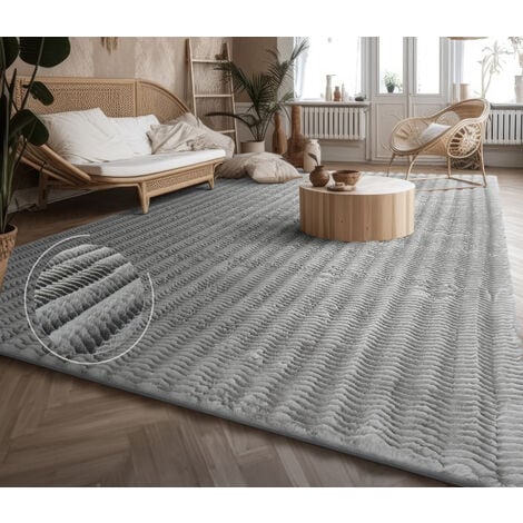 Paco Home Tappeto per soggiorno a pelo alto shaggy motivo a rombi  scandinavo, beige grigio 60x100