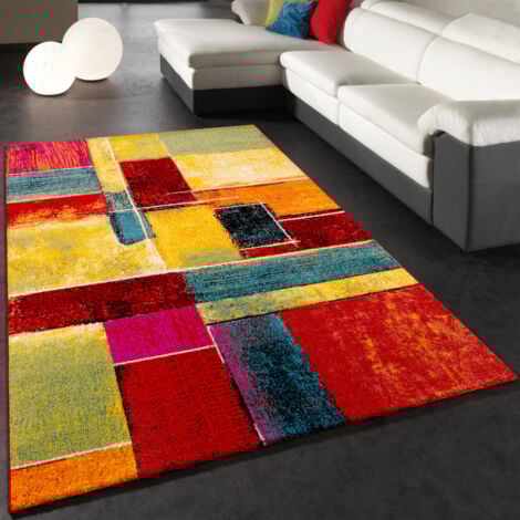 Paco Home Teppich Modern Splash Designer Teppich Bunt Karo Model Neu OVP 200x290 cm