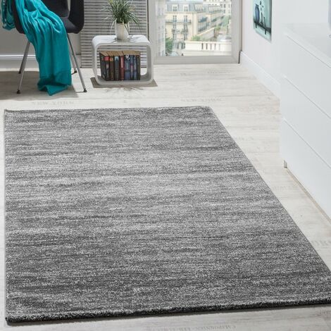 Paco Home Teppich Modern Wohnzimmer Kurzflor Gemütlich Meliert in Grau Creme 60x100 cm