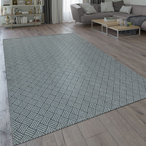 Paco Home Teppich Wohnzimmer Esszimmer Küche Flecht Web Muster Modern Grau 60x100 cm