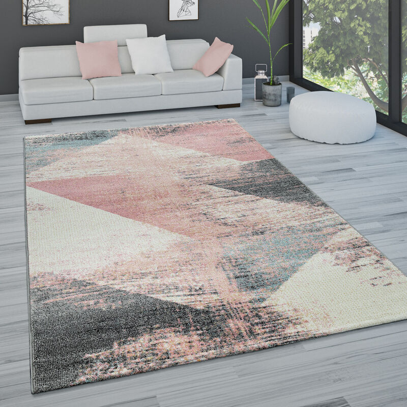 Paco Home - Teppich Wohnzimmer Kurzflor Pastell Vintage Look Abstraktes Muster Versch. Styles 120x170 Cm, Bunt