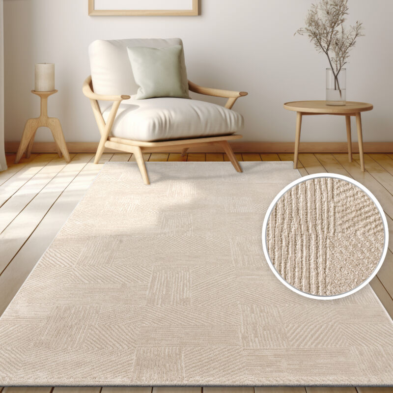 Paco Home - Teppich Wohnzimmer, Moderne Geometrisch Abstrakte Muster, 3d-effekt 200x280 Cm