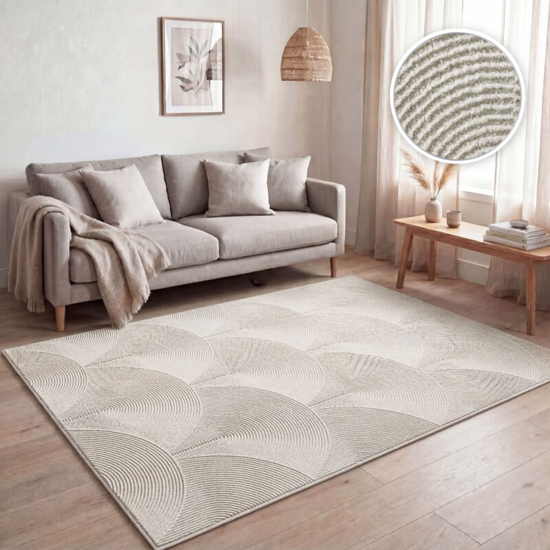 Paco Home - Teppich Wohnzimmer, Moderne Geometrisch Abstrakte Muster, 3d-effekt 80x250 Cm