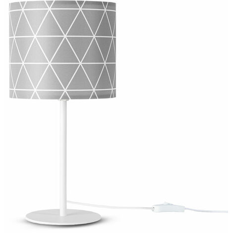 Paco Home Wandleuchte Stofflampenschirm Tischlampe Nachttischlampe E14 Vintage Retro Rund Tischleuchte - Weiß, Design 10 (Ø18 cm)