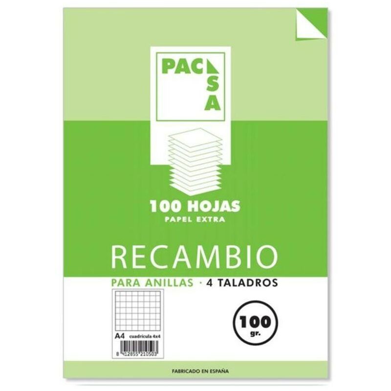 

Pacsa - recambio 4 taladros 100 hojas 100 gr 4x4 a4