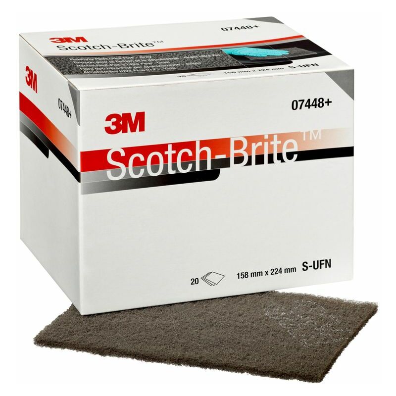 3M - Scotch-Brite Hand Pad 7448+, 158 mm x 224 mm, s ufn, Grey - Grey