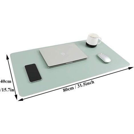 Pad de Bureau, Tapis de Souris Bureau, Tapis de Souris Bureau, Tapis de Souris pour Ordinateur Portable Vert Menthe Tapis de Bureau étanche Double Face pour Bureau, Maison, 80 x 40 cm