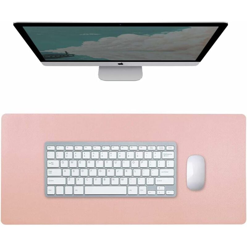Pad de Bureau, Tapis Souris Bureau, Tapis Souris Bureau, Tapis Souris Rose pour Ordinateur Portable, pu Cuir Double Face Imperméable Antidérapant Pad
