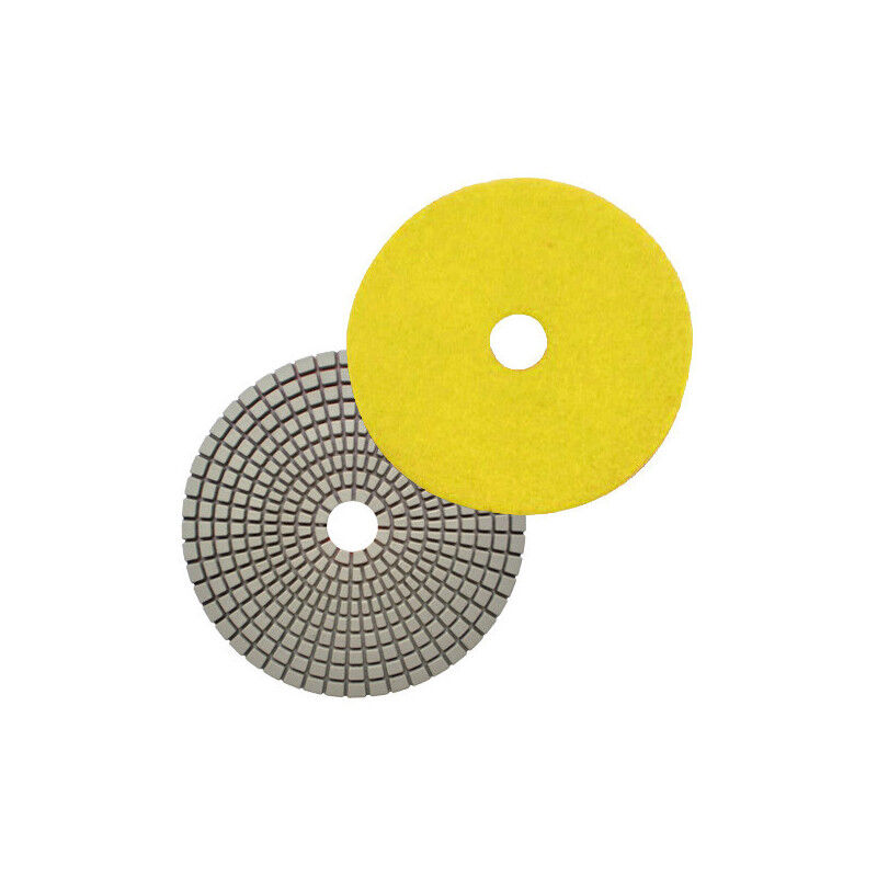 Pad de Polissage Diamanté Auto-Agrippant - D.125 mm x Grain 200 - Jaune foncé - Haute qualité - Idéal pour béton - Diamwood