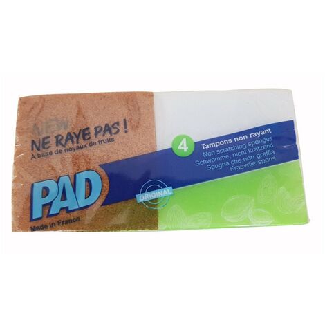 PAD - Tampon non rayant synthétique en coques de fruits x 4