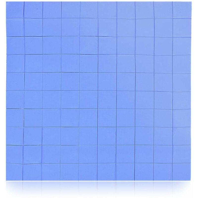 Pad termico, 100 Pezzi 10 x 10 x 1mm Thermal Pad in Silicone Blu per CPU GPU Dissipatore di calore, efficiente conduttività Misura - 100 Pcs. 10 x 10