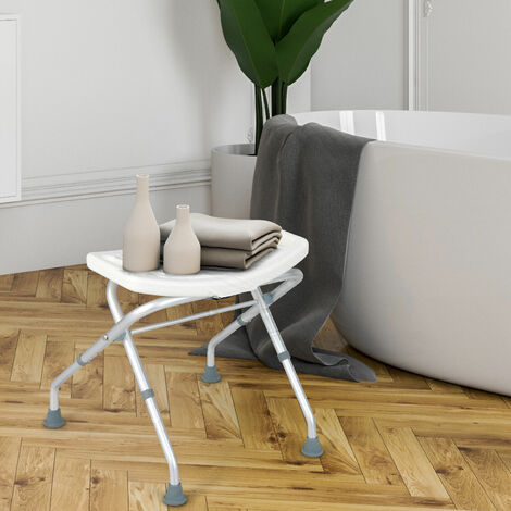 Padded Shower Chair Seat Height Adjustable Bathroom Tub Stool Bench Foldable