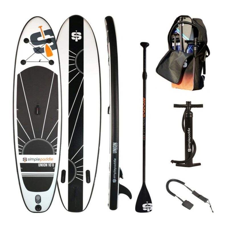 

Paddle Hinchable 10'8 - UNION 10'8 32'' 6 (320x81x15 cm) - Con remo, leash, inflador, mochila de transporte - Negro