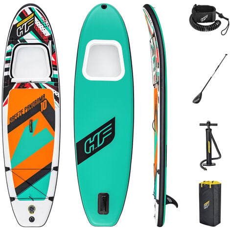 BESTWAY Stand Up Paddle gonflable Hydro Force Breeze Panorama, 305 x 84 x 12 cm avec hublot, pagaie, leash, pompe