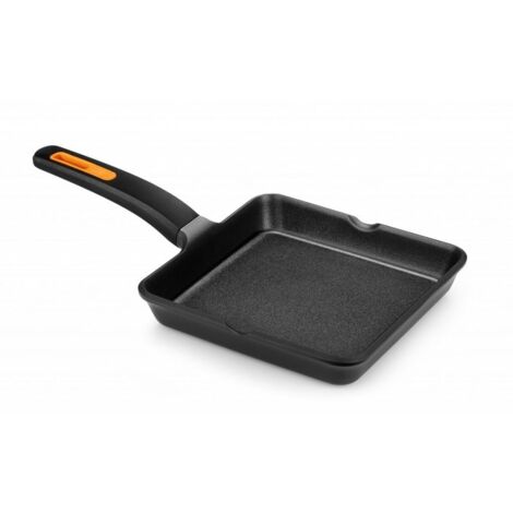 Padella griglia liscia BRA EFFICIENT PLUS Nero Alluminio
