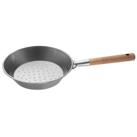 Padella per Castagne caldarroste in ferro con manico in legno Cm. 27