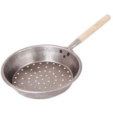 PADELLA PER CASTAGNE CON MANICO IN LEGNO- - ø cm.30 - 5 pezzi