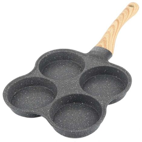 Padella per frittata a 4 fori, padella antiaderente, macchina per pancake per la colazione, per fornelli a induzione e fornelli a gas