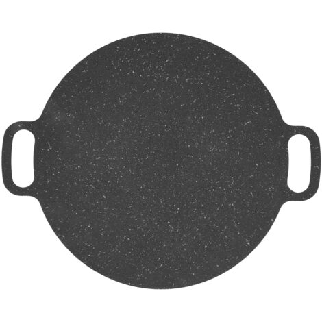 Padella per griglia coreana con rivestimento antiaderente, piastra rotonda per barbecue in ferro per cucinare all'interno e all'aperto, 28 cm/11,02 pollici