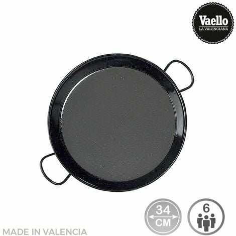 Padella per paella tradizionale in acciaio smaltato ø34cm (6 persone). vaello