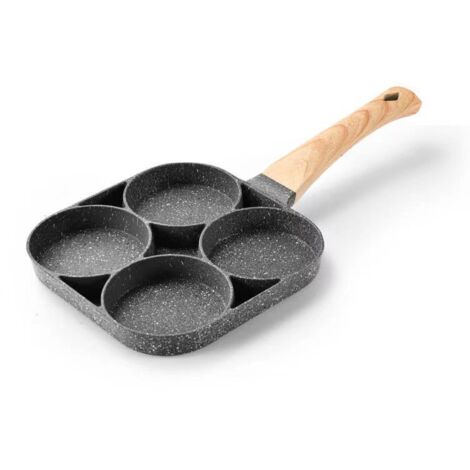Padella per uova a quattro scomparti  Padella per uova  Padella per pancake  Padella antiaderente  Compatibile con piani cottura a induzione  Padella  Padella per la colazione  Cucina  Cottura  Pratic