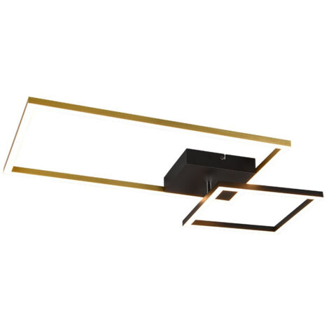 PADELLA PLAFONIERA LED 25W 3000lm, 3000K ORO + NERO CON SNODO DIMMERABILE CON INTERRUTTORE L. 63,5CM