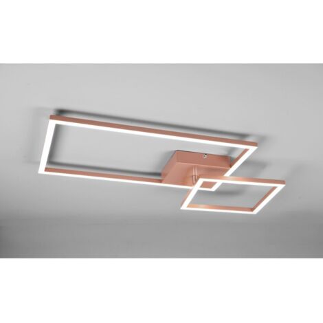 PADELLA PLAFONIERA LED ORO ROSA CON SNODO ED INTENSITA' REGOLABILE CON INTERRUTTORE L. 63CM. SMD LED 25W, 4.000K, 3.000Lumen
