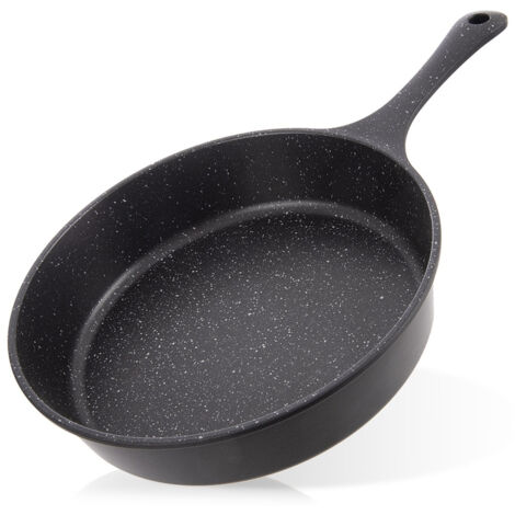 Padella profonda in granito, piano cottura a induzione a gas, 24 cm, 2 litri, rivestimento antiaderente.