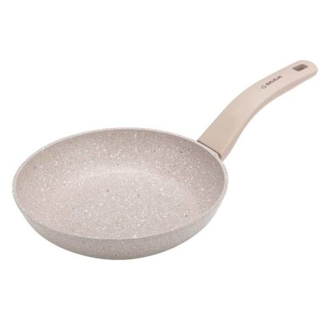 Padella tradizionale con rivestimento antiaderente in marmo GRANITA 28 cm, rivestimento antiaderente beige, manico antiscivolo