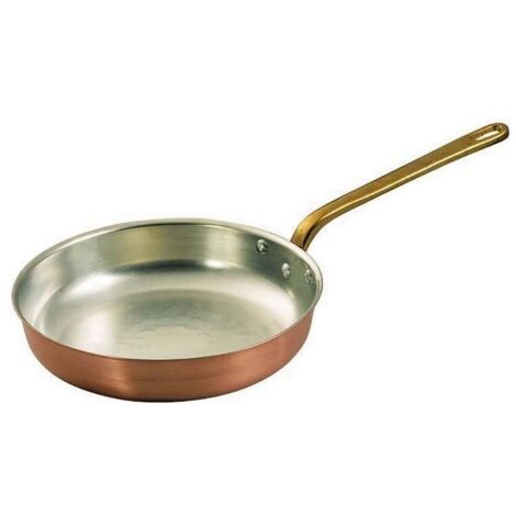 Padelle Rame Stagnato 1 Manico senza Coperchio Diametro 24 cm