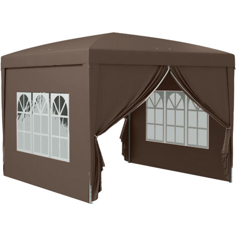 Padiglione pieghevole pop-up 3x3 m, idrorepellente, stabile e resistente al freddo, protezione UV 50+, incl. 4 pannelli laterali e borsa per il trasporto, tenda per feste da giardino e campeggio