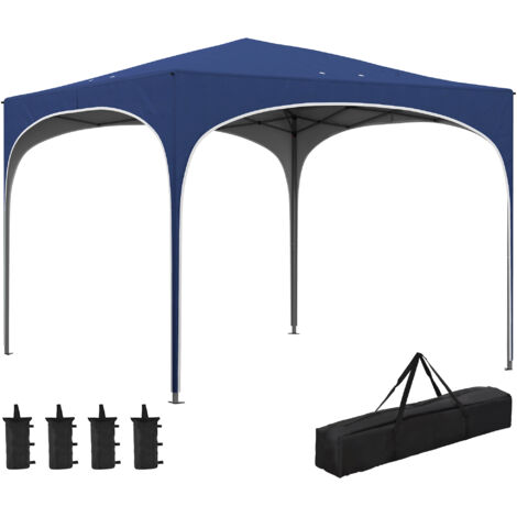 Padiglione pieghevole, regolabile in altezza, supporti in metallo, pannelli robusti, borsa per il trasporto inclusa, 2,95 x 2,95 x 2,55 m, blu scuro.