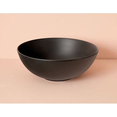 PADOVA Aufsatzwaschbecken Ø 39,5 cm x 14h mit Schaftventil Klick-Klack, schwarz matt