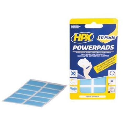 Pads adhésifs double face hpx pa2040 20 mm x 40 mm renforcés