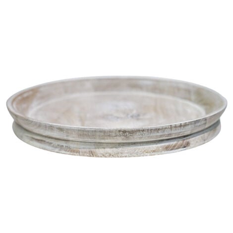 Padstow Candle Tray - Wood - L28 x W28 x H3.5 cm - White Wash
