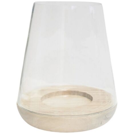 Padstow Rounded Lantern - Whitewash - L21 x W21 x H28.5 cm - Brown