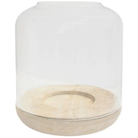 Padstow Tapered Dome Lantern - Whitewash - L20 x W20 x H25.5 cm - Brown