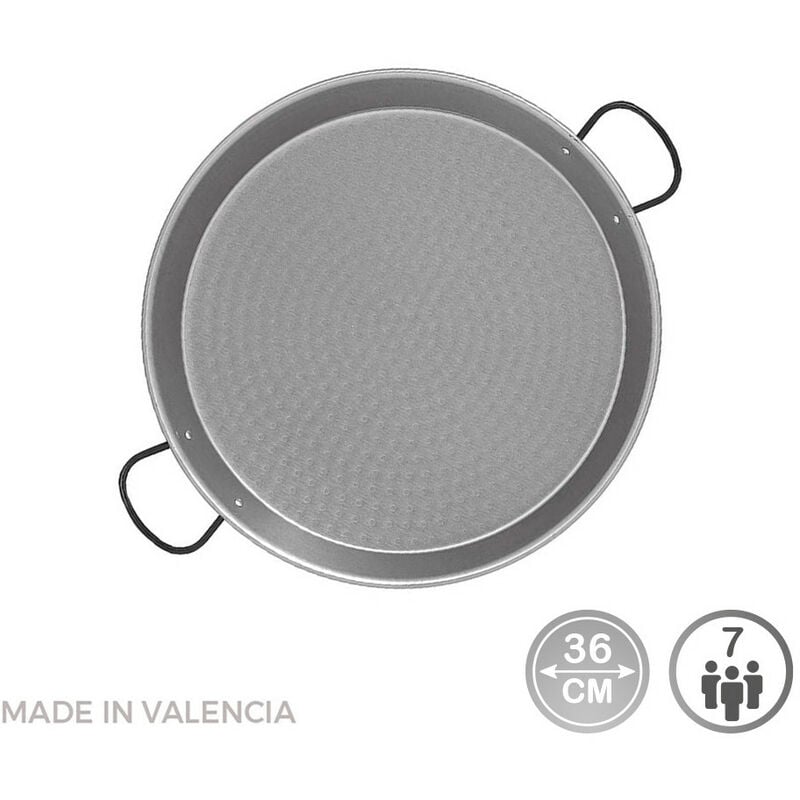 Paella En Acier Poli Pour Induction Et Vitroceramique Ø36cm (7 Personnes). Vaello