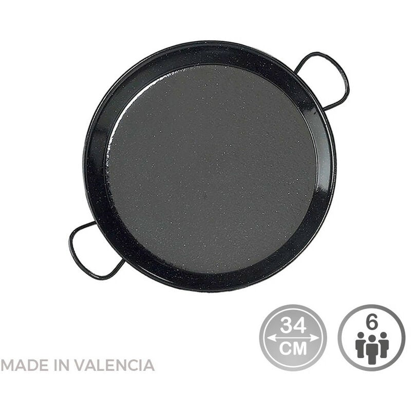 Poêle À Paella Émaillée Pour Induction Et Vitrocéramique Ø34cm (6 Personnes). Vaello